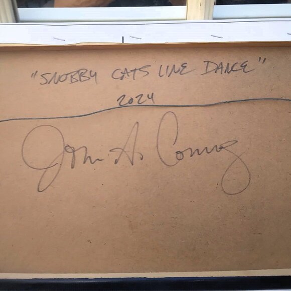 "Snobby Cats Line Dance" CATS, Cotton Giclee canvas wrap Limited Edition - Picture 8 of 10